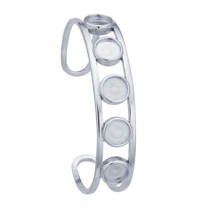 Sterling Silver Open Wire Cuff Bracelet Mounting