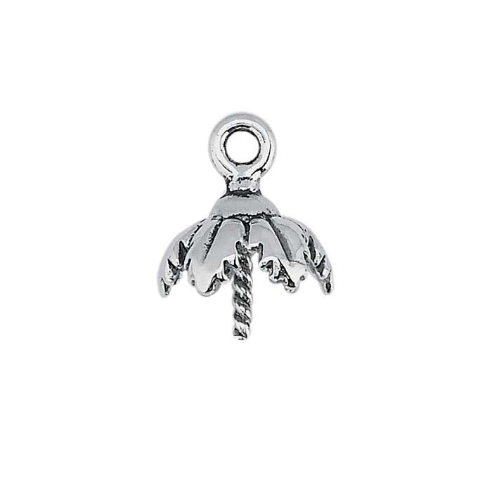 Sterling Silver Leaf 7.5mm Pearl Cap Component Mounting