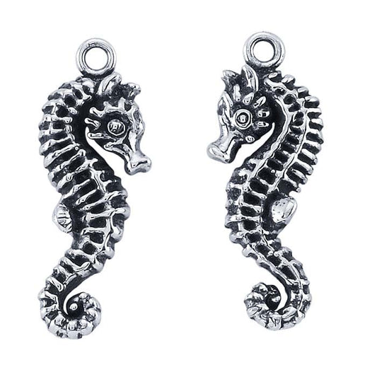 Sterling Silver Seahorse Component, Facing Pair