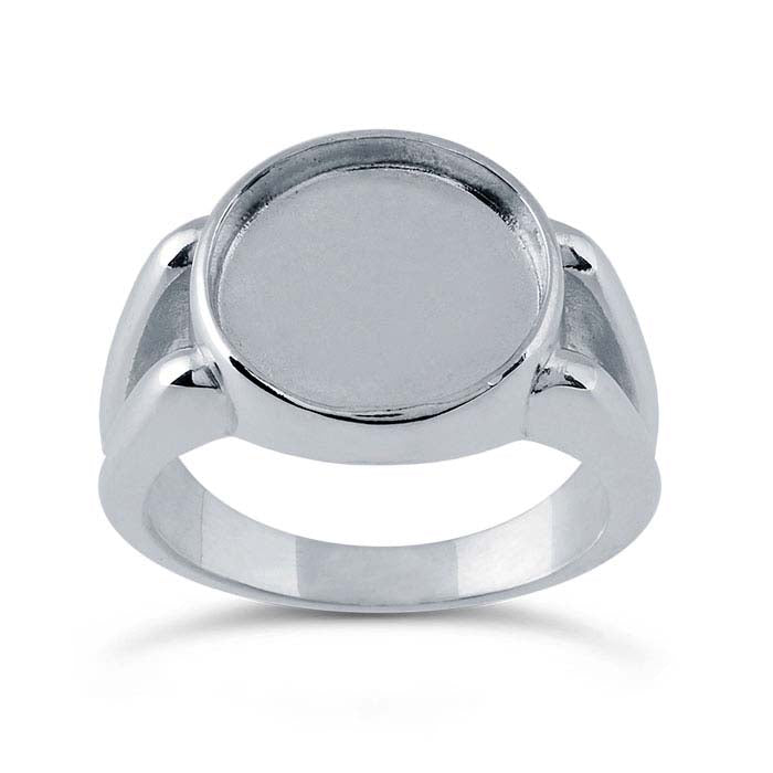 Sterling Silver Split Shank 12mm Round Cabochon Ring Mounting