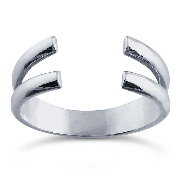 Sterling Silver Rounded Double Split Ring Shank