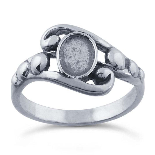 Sterling Silver 7 x 5mm Oval Cabochon Ring Mounting