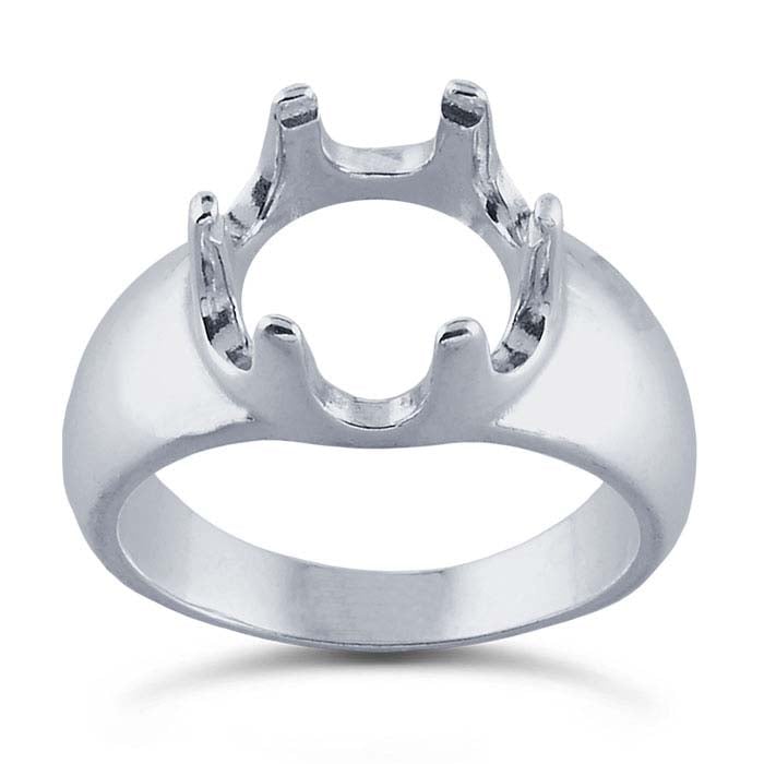 Sterling Silver 10mm Pre-Notched Round Ring Mounting