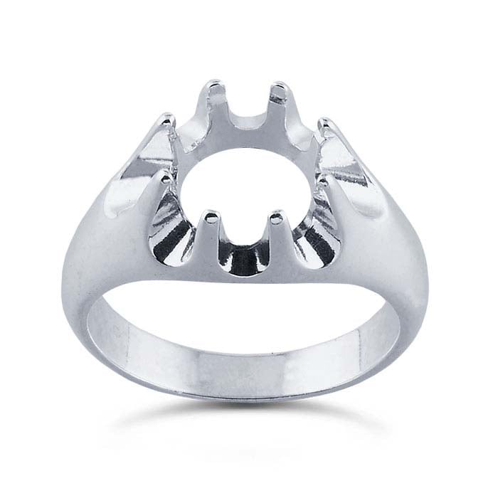 Sterling Silver 10mm Pre-Notched Round Ring Mounting