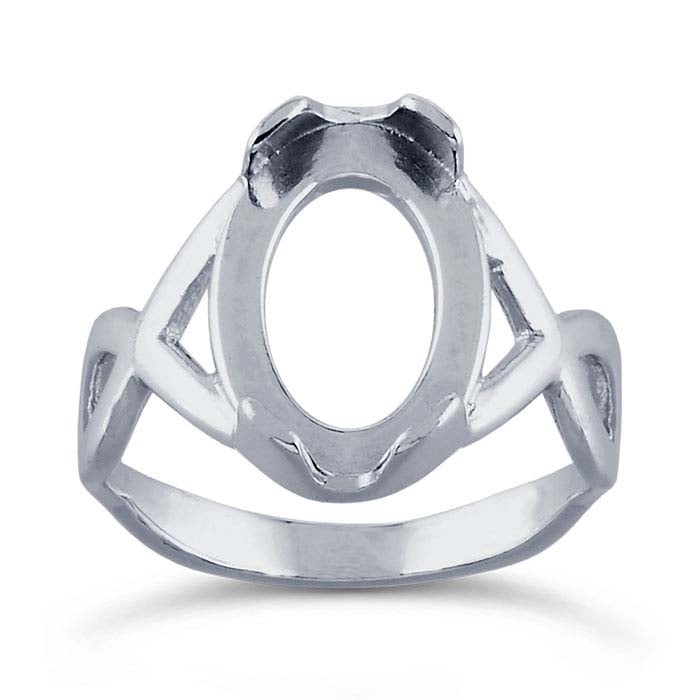 Sterling Silver Figure-Eight 14 x Oval Ring Mounting
