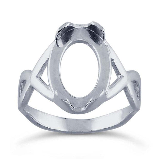 Sterling Silver Figure-Eight 14 x Oval Ring Mounting