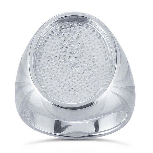 Sterling Silver 18 x 13mm Oval Cabochon Ring Mounting