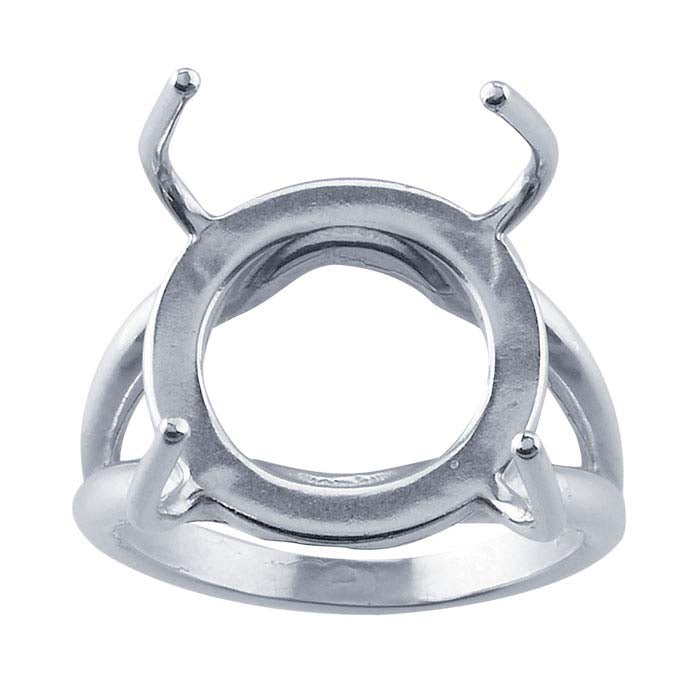 Sterling Silver 13 x 13mm Freeform Ring Mounting