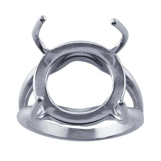 Sterling Silver 13 x 13mm Freeform Ring Mounting