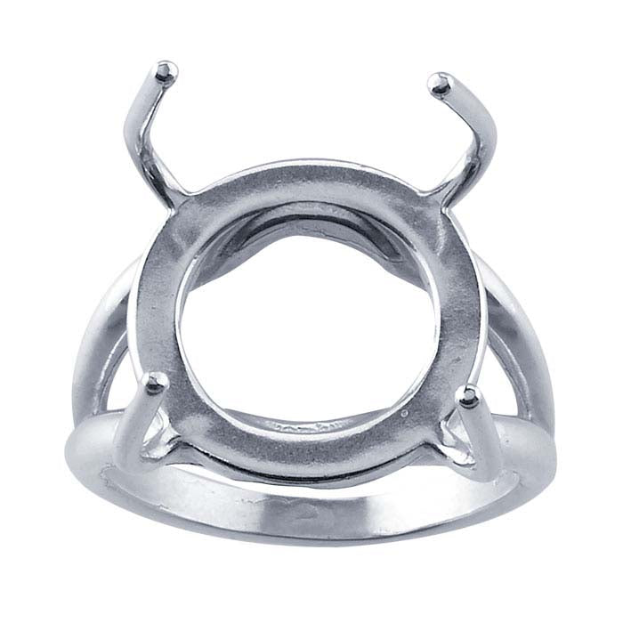 Sterling Silver 13 x 13mm Freeform Ring Mounting