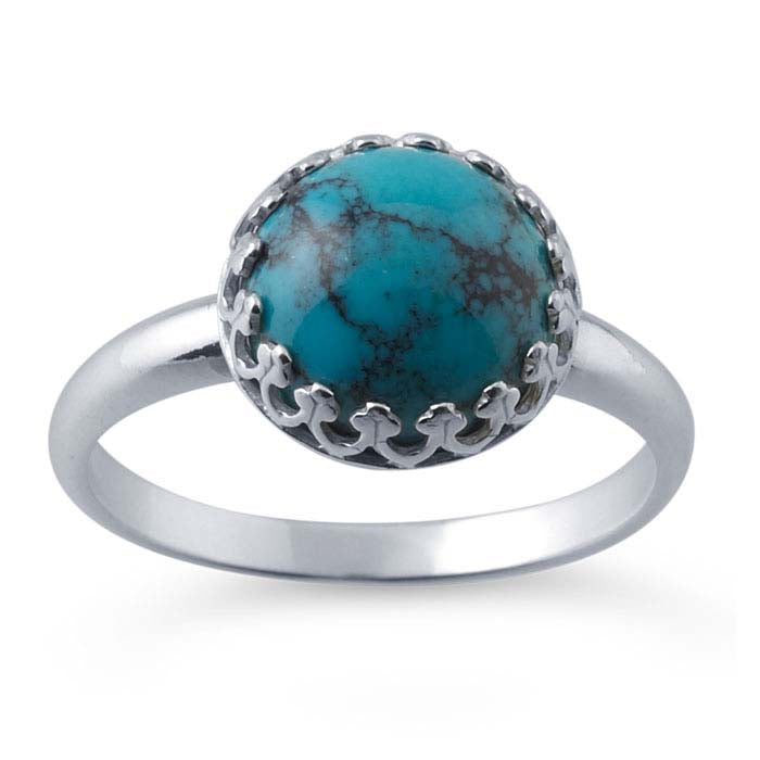Sterling Silver Gallery Wire 10mm Round Cabochon Ring Mounting