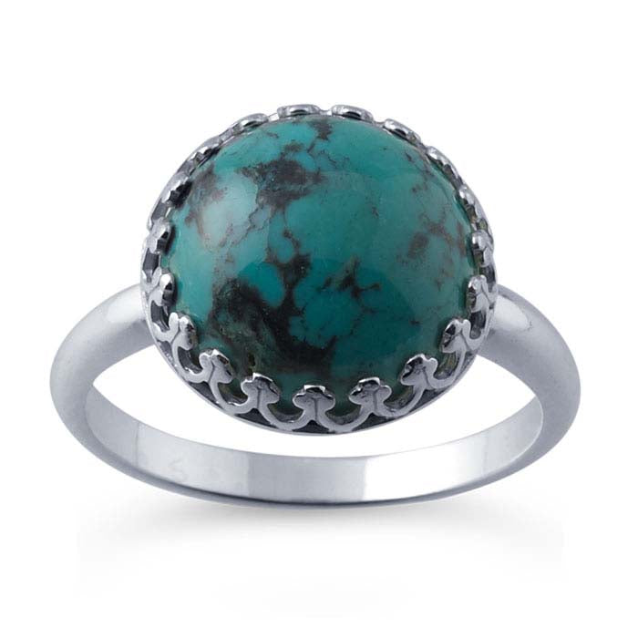 Sterling Silver Gallery Wire 12mm Round Cabochon Ring Mounting