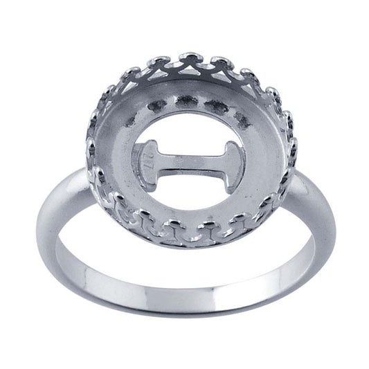 Sterling Silver Gallery Wire 14mm Round Cabochon Ring Mounting