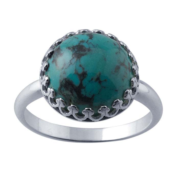 Sterling Silver Gallery Wire 14mm Round Cabochon Ring Mounting