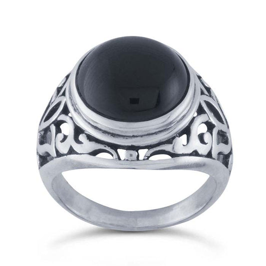 Sterling Silver Filigree 12mm Round Cabochon Ring Mounting
