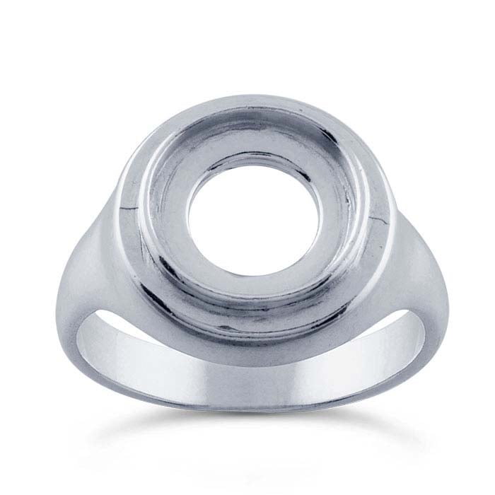 Sterling Silver Classic 10mm Round Cabochon Ring Mounting