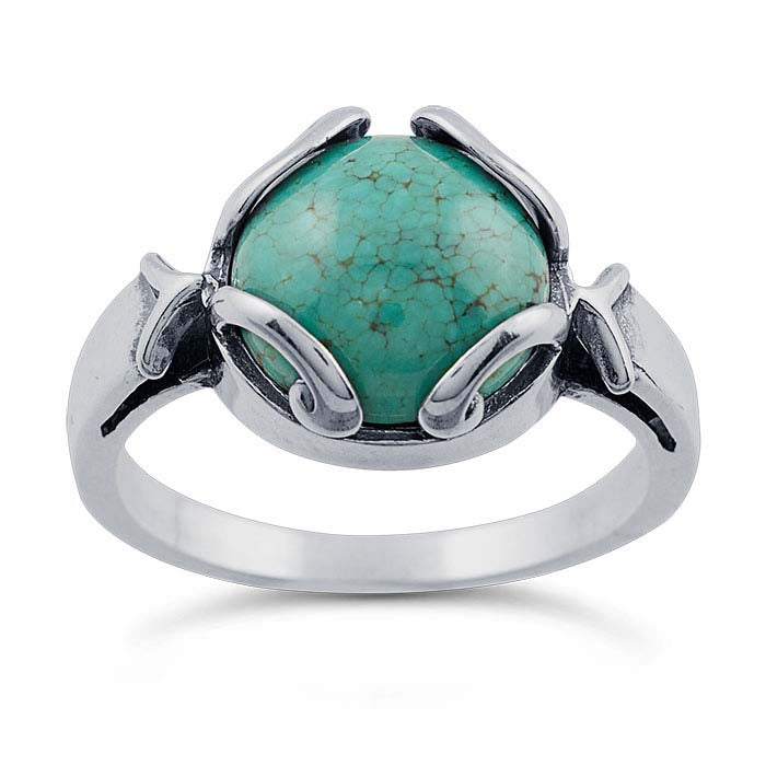 Sterling Silver Swirl Accent 10mm Round Ring Mounting