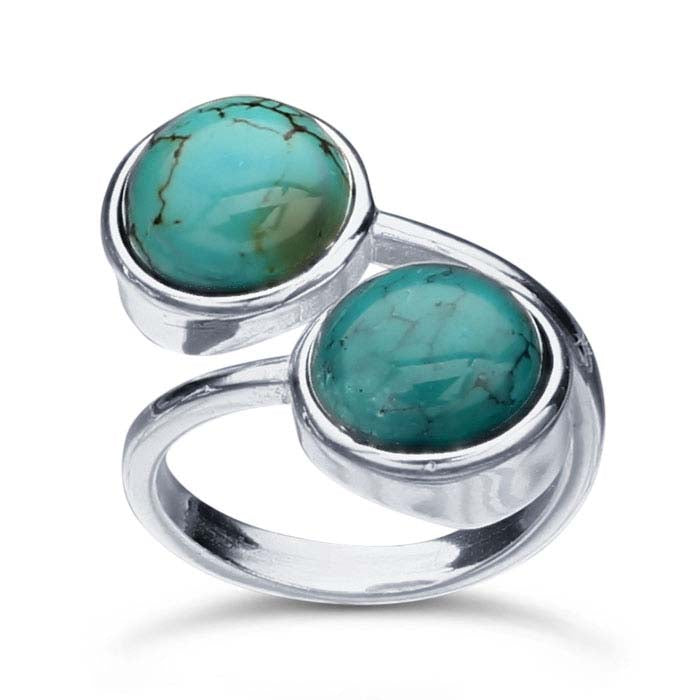 Sterling Silver Bypass Round Cabochon Ring Mounting