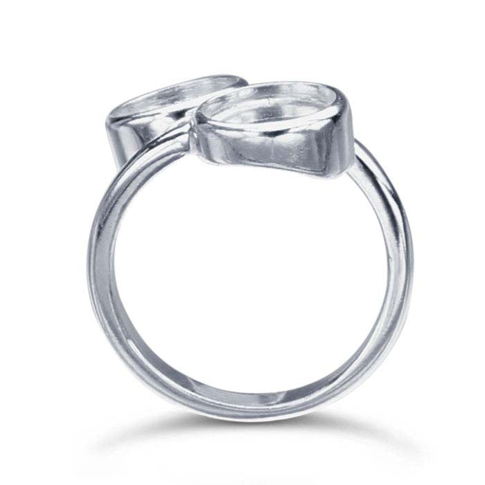 Sterling Silver Bypass Round Cabochon Ring Mounting