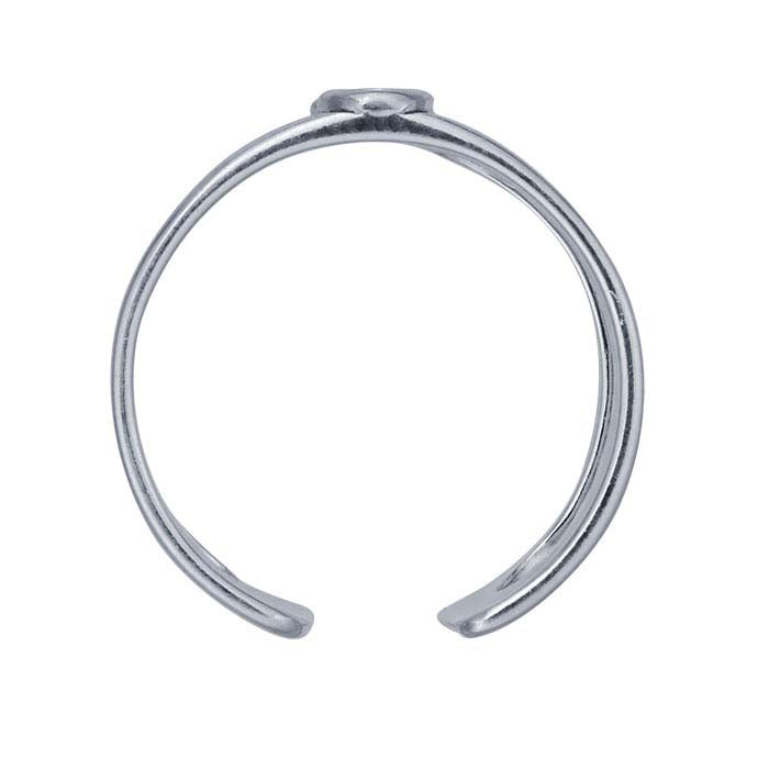 Sterling Silver 3mm Round Cabochon Ring Mounting, Adjustable