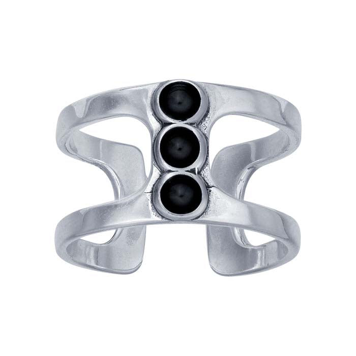 Sterling Silver 3mm Round Cabochon Ring Mounting, Adjustable