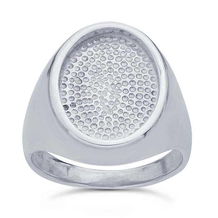 Sterling Silver 16 x 12mm Oval Cabochon Ring Mounting
