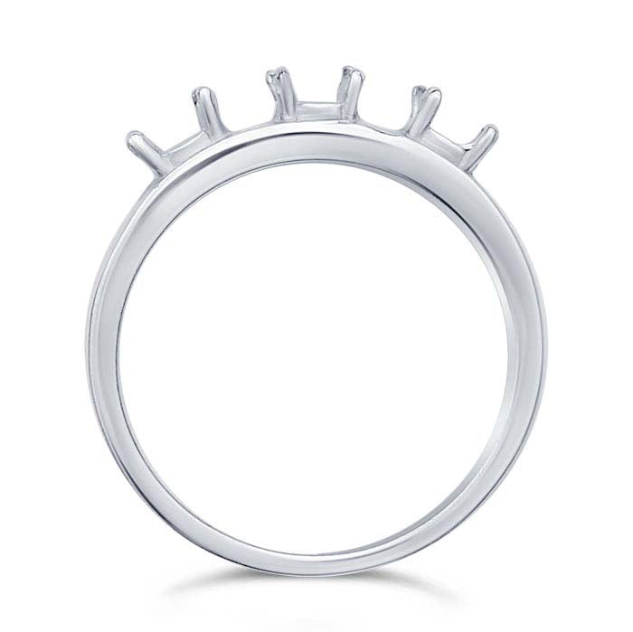 Sterling Silver Three-Stone Ring Mounting