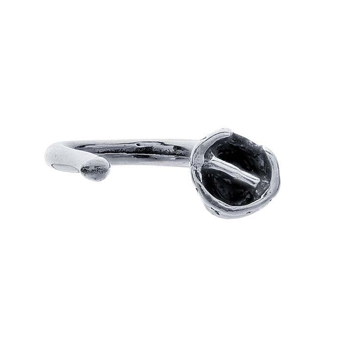 Sterling Silver 38.1 x 13.8mm Oxidized Snake Hook & Eye Clasp
