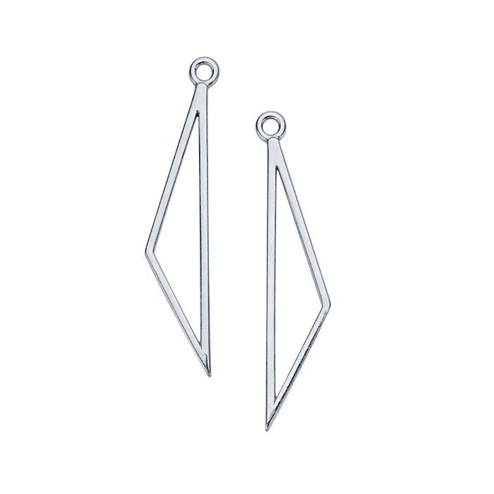 Sterling Silver Triangle Component, Facing Pair