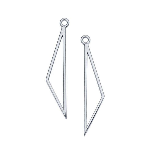 Sterling Silver Triangle Component, Facing Pair