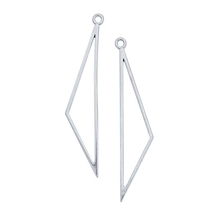 Sterling Silver Triangle Component, Facing Pair