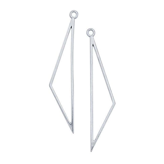 Sterling Silver Triangle Components, Facing Pair