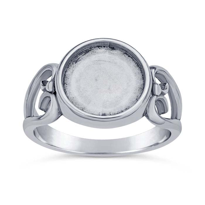 Sterling Silver Round Cabochon Ring Mounting