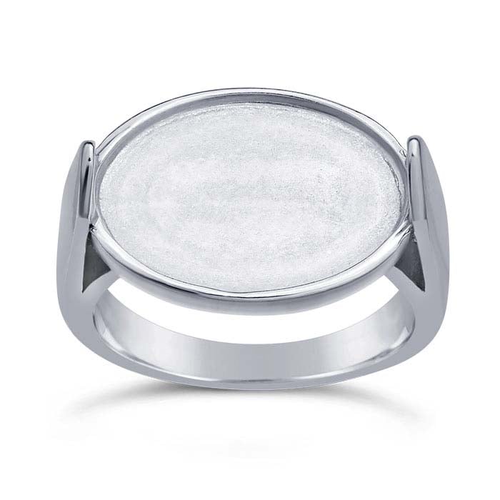 Sterling Silver 16 x 12mm Oval Cabochon Ring Mounting