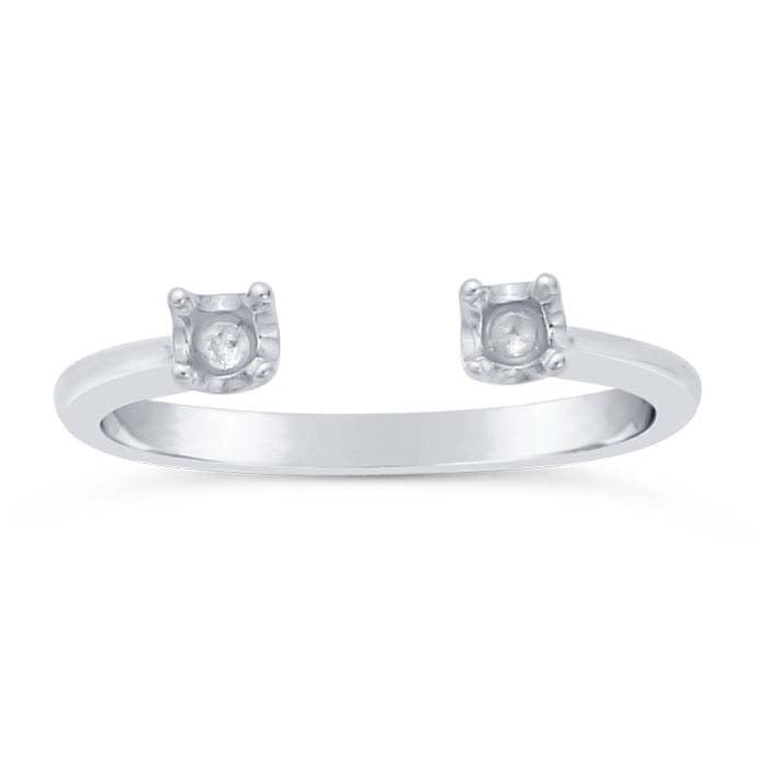 Sterling Silver Open Two-Stone Ring Mounting