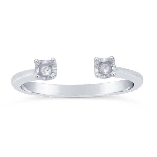 Sterling Silver Open Two-Stone Ring Mounting