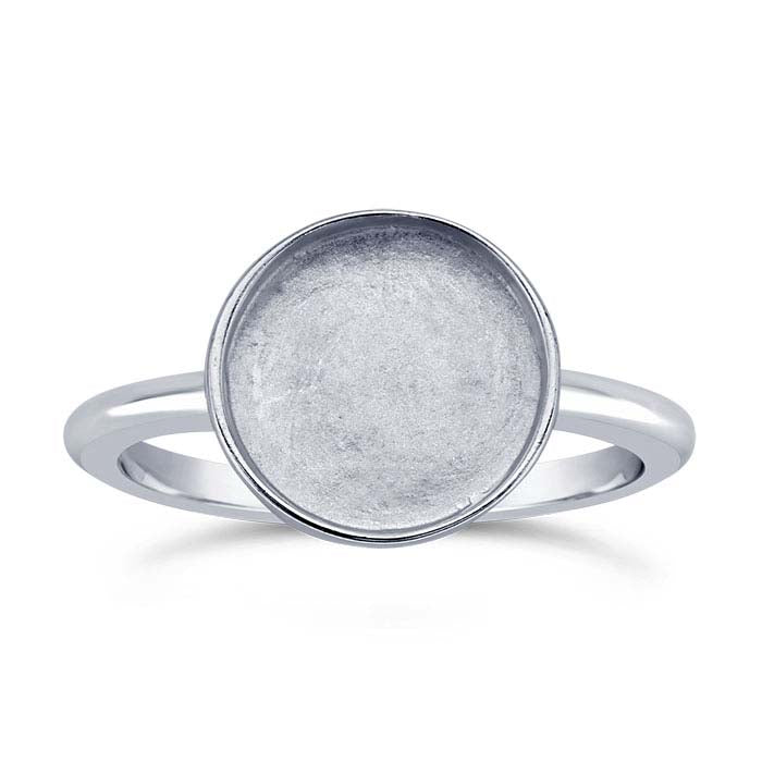 Sterling Silver Round Cabochon Ring Mounting