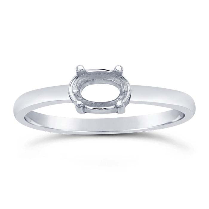 Sterling Silver 6 x 4mm Oval Ring Mounting