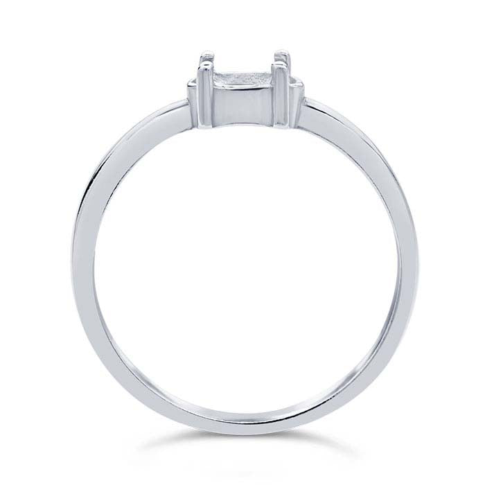 Sterling Silver 6 x 4mm Oval Ring Mounting