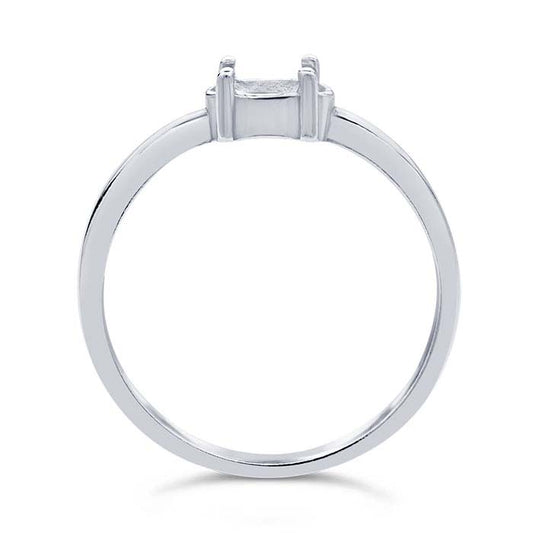 Sterling Silver 6 x 4mm Oval Ring Mounting