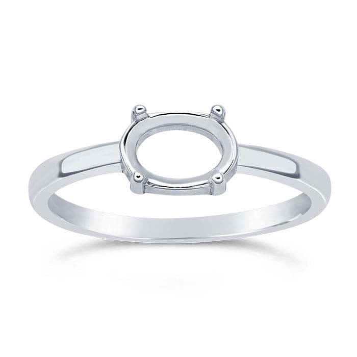 Sterling Silver 7 x 5mm Oval Ring Mounting