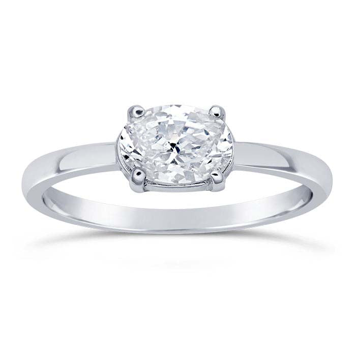 Sterling Silver 7 x 5mm Oval Ring Mounting