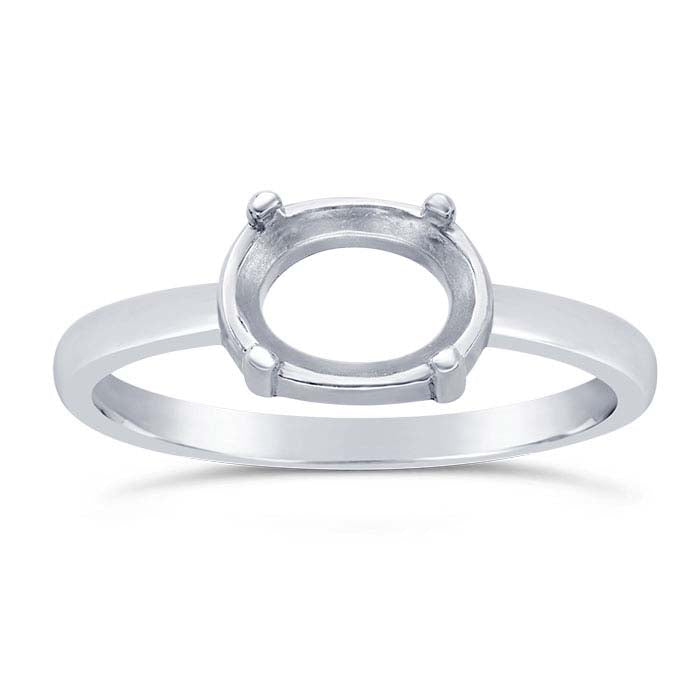 Sterling Silver 8 x 6mm Oval Ring Mounting