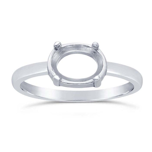 Sterling Silver 8 x 6mm Oval Ring Mounting
