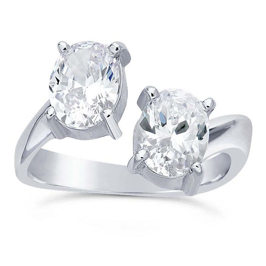 Sterling Silver 8 x 6mm Oval Bypass Ring Mounting