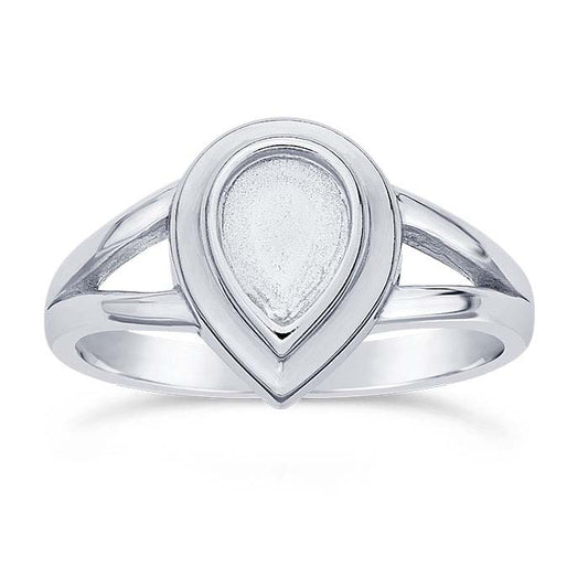 Sterling Silver 7 x 5mm Pear Cabochon Ring Mounting