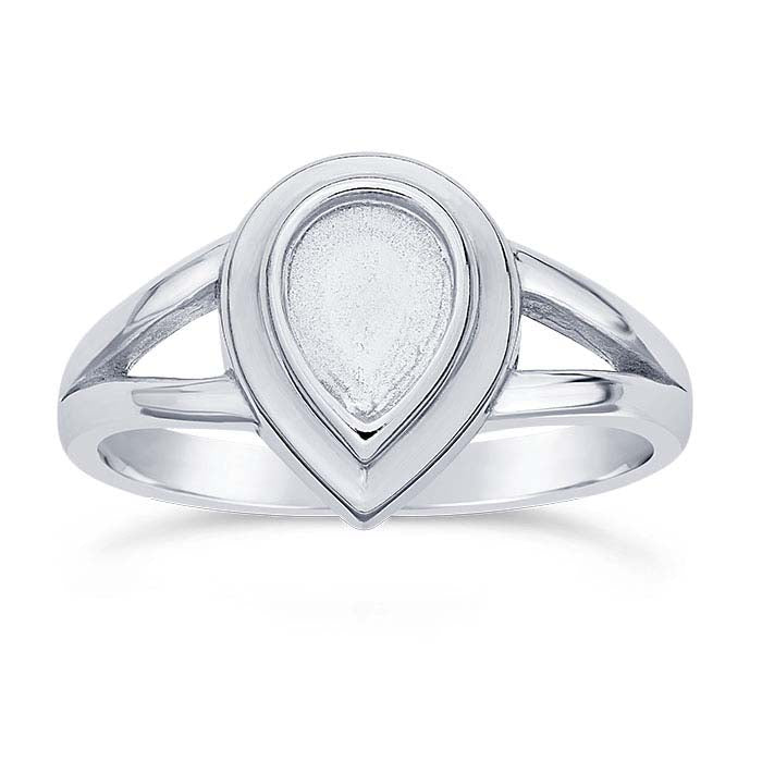 Sterling Silver 7 x 5mm Pear Cabochon Ring Mounting