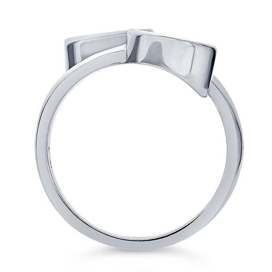 Sterling Silver Bypass 8 x 6mm Oval Cabochon Ring Mounting