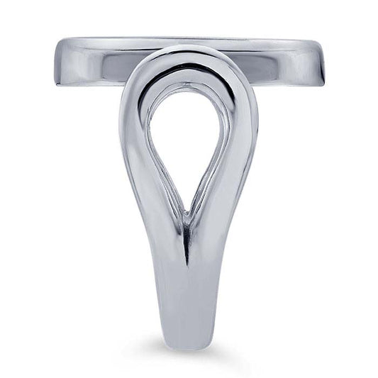 Sterling Silver Split-Shank 16 x 12mm Oval Cabochon Ring Mounting