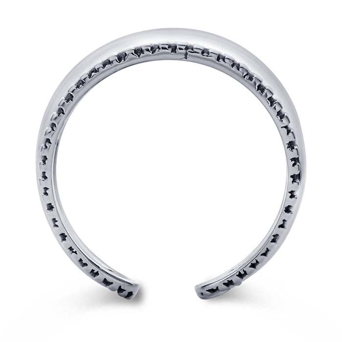 Sterling Silver Tapered Ring with Beaded Edge